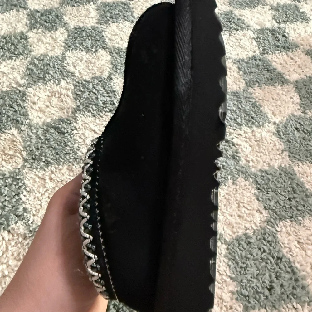 UGG Toddler Unisex Tasman Slippers Wool Blend Trendy Black Size 6
